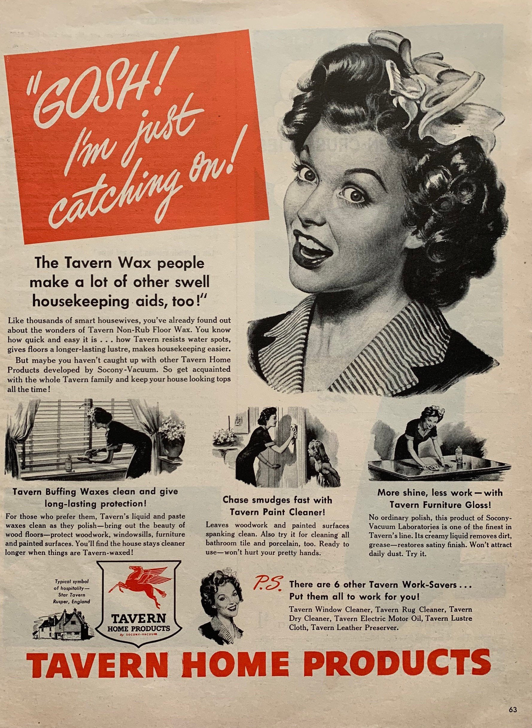 Vintage 1940s Tavern Home Products Ad - Etsy