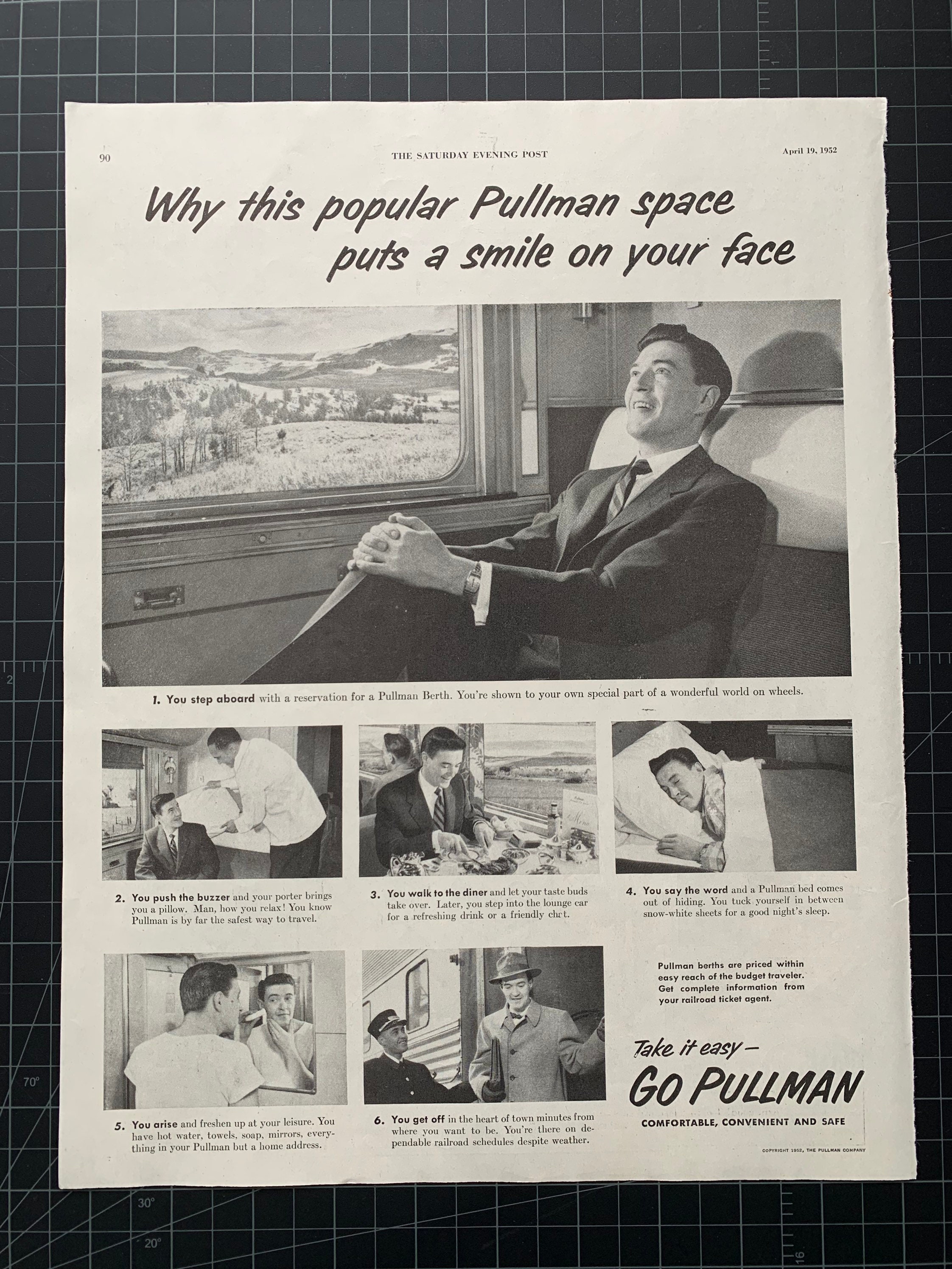 Vintage 1952 Pullman Train Car Print Ad Etsy