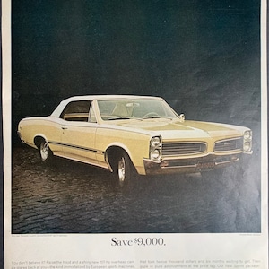 Vintage 1970s Pontiac Tempest Custom Convertible Print advertisement