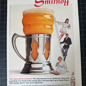Vintage 1970s smirnoff vodka print advertisement