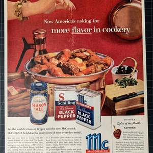 Vintage 1957 McCormick Spices Printwerbung