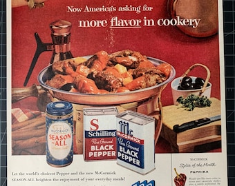 Vintage 1957 mccormick spices print ad