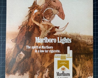 Vintage 1972 Marlboro-sigaretten originele printadvertentie