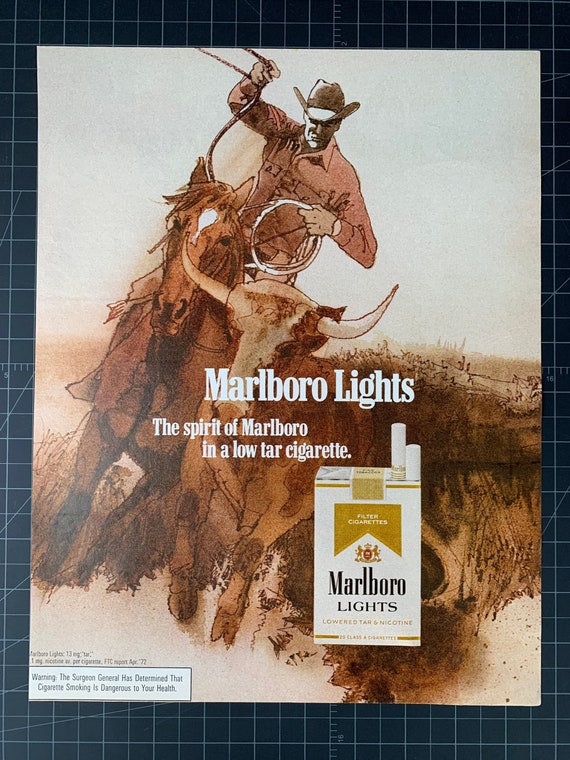 Vintage 1972 Marlboro Cigarettes Original Print Ad
