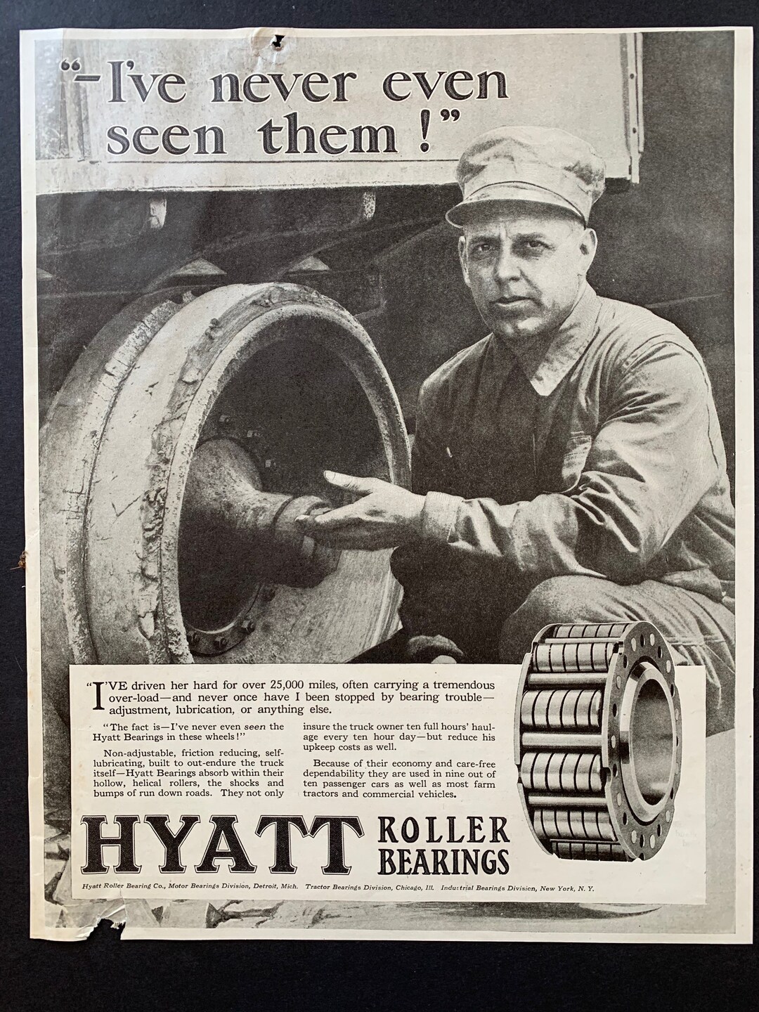 Vintage 1918 Hyatt Roller Bearings Ad WW1 Era Etsy