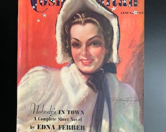 ヴィンテージ 1938年 コスモポリタン マガジン 表紙 – ジョン・ウィットコム作 – クリスマス号 – 表紙のみ