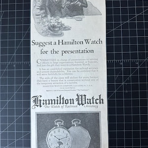 Vintage 1924 Hamilton Uhr Print Ad