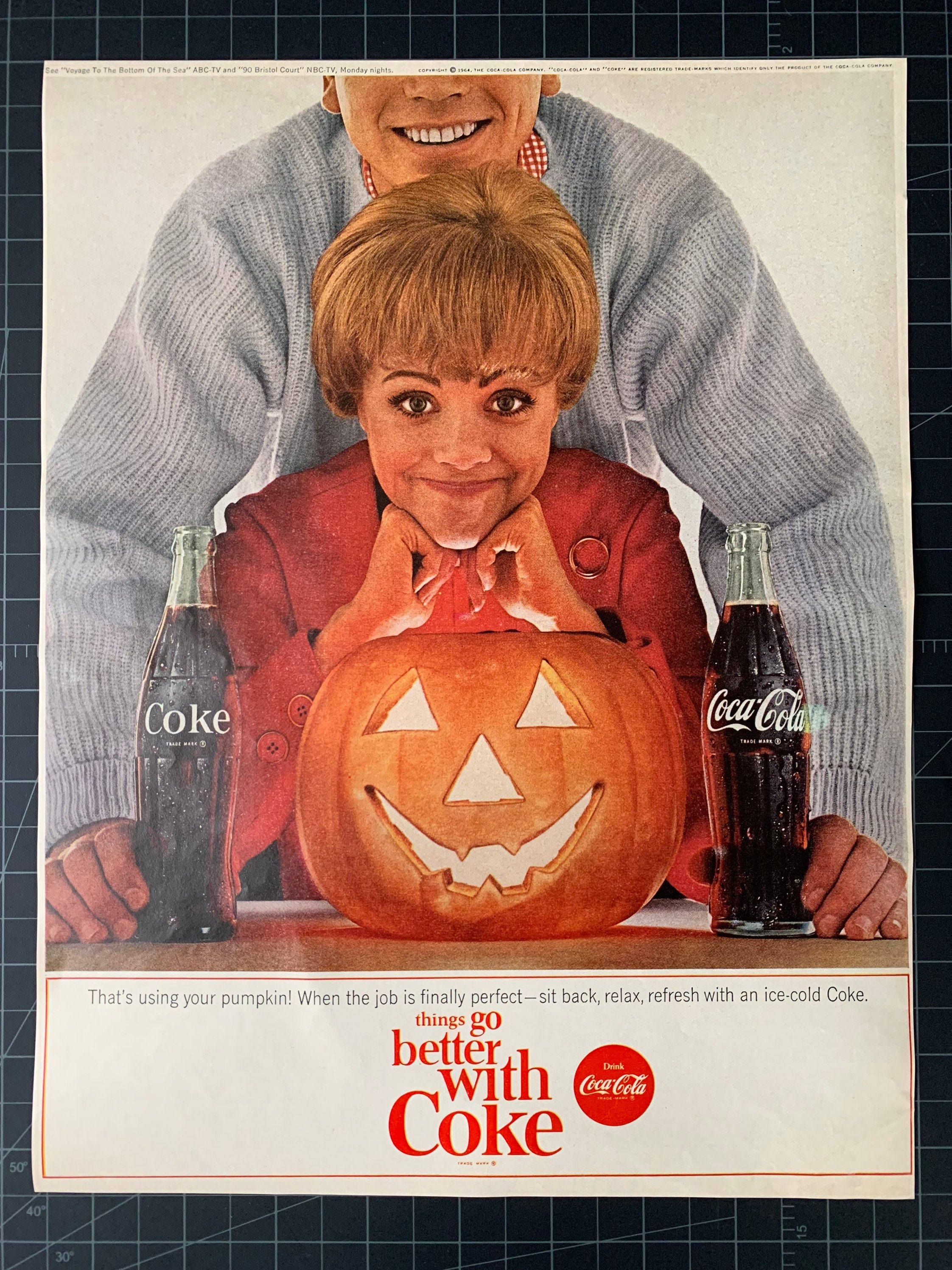 Vintage 1965 Coca Cola Halloween Print Ad Etsy