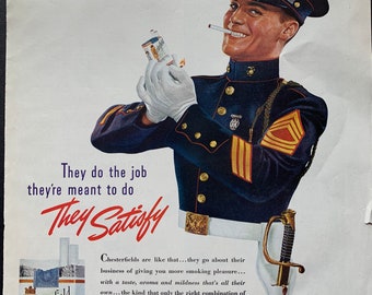 Vintage 1939 Chesterfield Cigarettes Original Print Ad