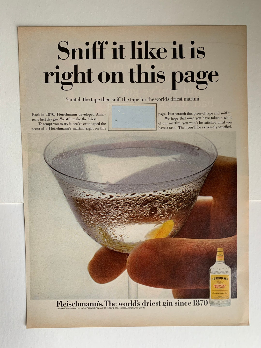 Vintage 1950s Fleischmanns Dry Gin Ad Etsy