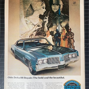 Vintage 1960s oldsmobile delta 88 royale print advertisement