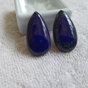 AAA Royal Blue Lapis Lazuli Cabochon: Afghanistan Pear Gemstone (29x16 MM)