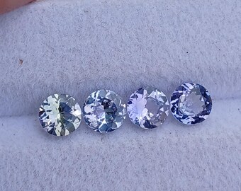 Natural Tanzanite 4 Pic Lot different different Colour Loose Gemstone Round Shape, 1.90 Cts, Weight of4 Pic Size 5 MM Eye Clean Tanzanite