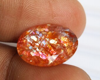 Regenbogen Sonnenstein: Ovaler Edelstein für Schmuck (12 x 16 MM)