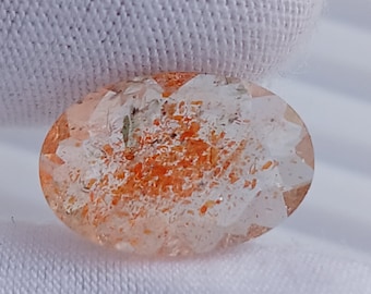 4.70 Ct Natürlicher Konfetti Sonnenstein Edelstein: Orange Flocken-Regenbogenfeuer