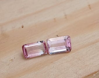 Natural Bi-Color Tourmaline Faceted Octagon Shape Size 7x4.80 to 7x4 MM Tourmaline Gemstone For Jewelry Making weight of 2 Pic 1.60 Ct