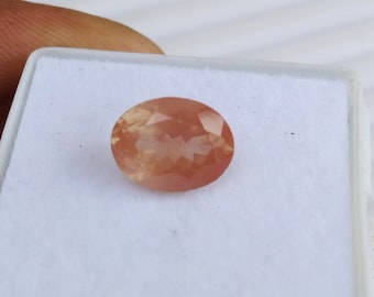 Piedra solar de Oregón natural de 1,60 ct, cobre Schiller con hermosa forma ovalada de piedra solar de Oregón, piedra preciosa de piedra solar de Oregón americana de 9 x 7 mm