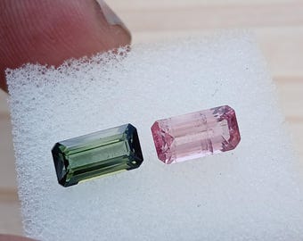 Natural Tourmaline Octagon Shape Size 8x4 MM Faceted Mulit Color Tourmaline Loose Gemstone For Ring/Jewelry Weight of Lot 2 Pic 2 Cts