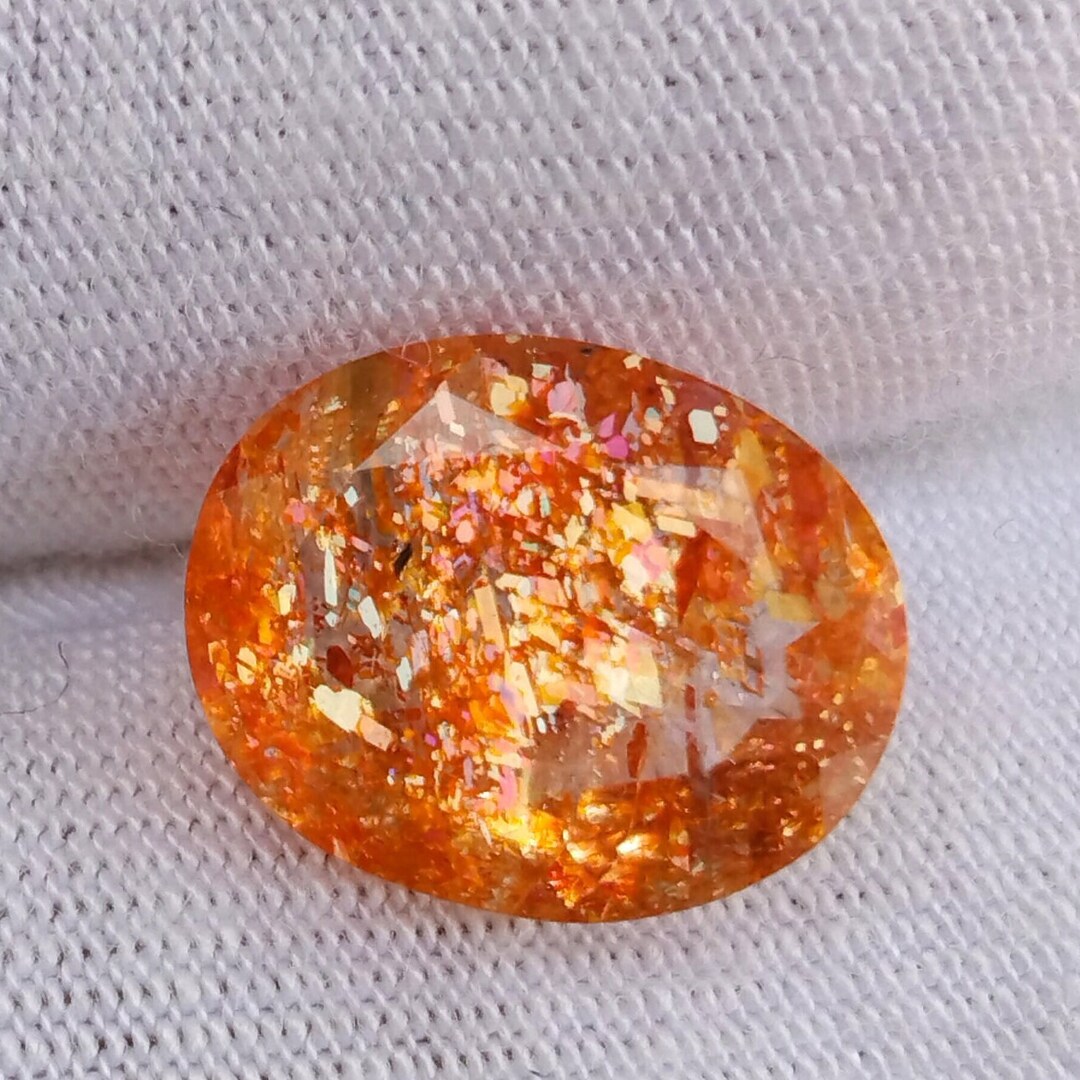 Fire Sunstone 1.80 Ct Natural Amazing Colorful CONFETTI SUNSTONE Multi Flake ...