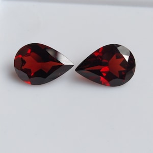 Beautiful AAA Quality Natural Mozambique Garnet Faceted Pear Shape Size 7x10 MM Amazing Natural Mozambique Garnet Faceted Pairs Gemstone