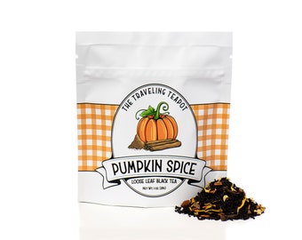 Tè sfuso alla zucca e spezie/Tè delle feste/Tè caldo/Tè autunnale/Tè speziato/Regalo per gli amanti del tè/Ora del tè/Tè pomeridiano/Accessorio per il tè/Tè di Natale