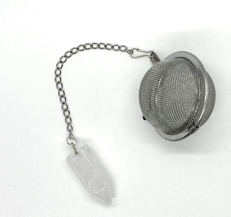 Quartz Crystal Infuser Loose Leaf Tea Tea Ball Charm Ball Tea Infuser Tea Strainer Tea Steeper Crystal Charm Tea Lover Gift image 3