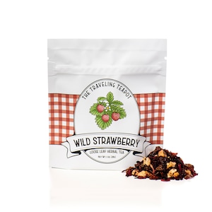 Wild Strawberry Herbal Tea | Loose Leaf Tea | Organic Herbal Tea | Hot & Iced Tea| Natural Flavors Tea |Caffeine Free Tea | Gifts for Her
