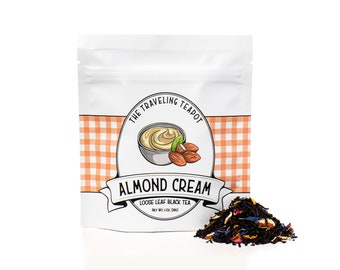Black Tea Almond Cream/Almond Tea/Loose Leaf Tea/Tea Gift/Birthday gift/Bridal shower/Tea lover/Afternoon tea