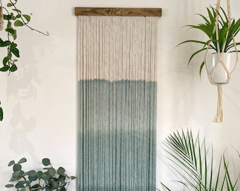Dip Dye Yarn Wall Hanging: Boho Tapestry Fiber Art