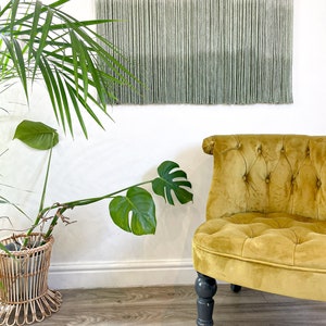 Arazzo con tintura a immersione, arte da parete Ombre, tintura a immersione Macrame, arredamento con tintura a immersione, appeso a parete con tintura a immersione, appeso a parete verde, arredamento verde, appeso a parete Boho immagine 4