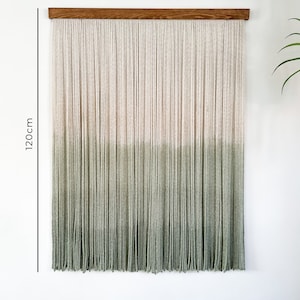 Tapiz de tinte por inmersión, arte de pared Ombre, tinte por inmersión de Macrame, decoración con tinte por inmersión, colgante de pared con tinte por inmersión, colgante de pared verde, decoración verde, colgante de pared Boho imagen 6