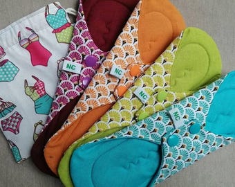 Washable and reusable sanitary towels. For menstrual periods or urinary leaks.