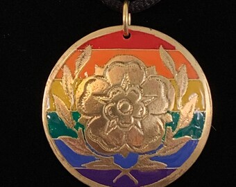 SCA Heraldic Rose Laurel Rainbow Pride