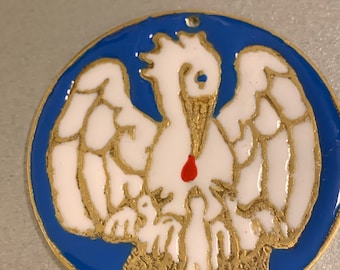 SCA Pelican medallion blue enamel