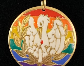 SCA White Pelican/Laurel medallion Rainbow Pride