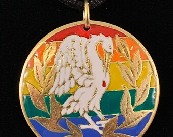 SCA Standing Pelican Laurel Medallion Rainbow Pride