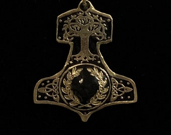 SCA Thor’s Hammer Laurel peerage medallion with color choice