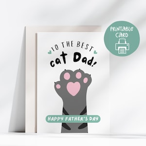 Süße Katze Vatertag druckbare Karte für ihn, 5x7 Karte, Katze Papa Vatertagskarte, Katze Papa druckbare Karte, von den Katzen, Best Cat Dad
