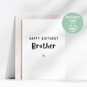 Tarjeta imprimible para hermano, divertida tarjeta imprimible para la edad, 13x18 cm, cumpleaños de hermano, divertida tarjeta de cumpleaños para hermano, descarga instantánea