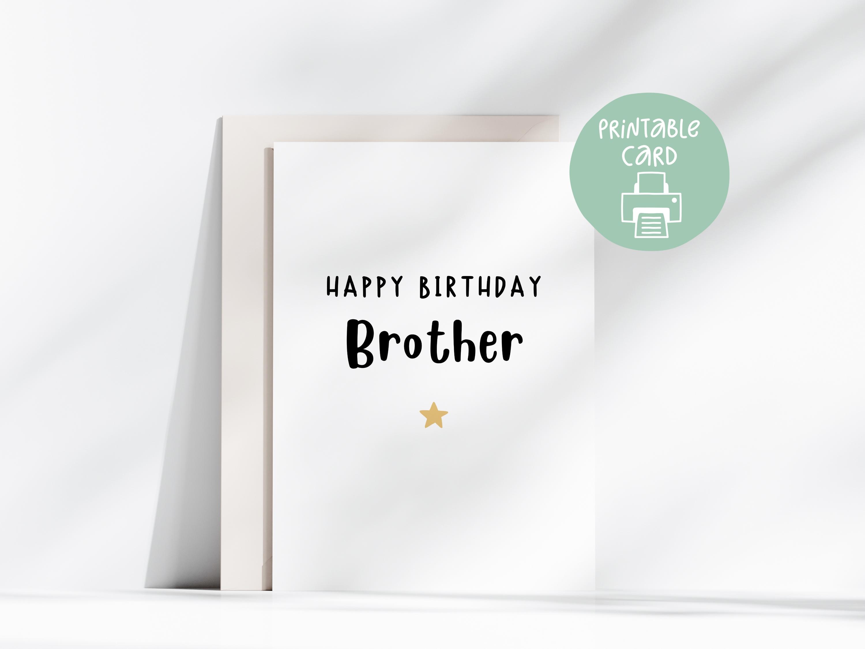 Printable Brother Card, Funny Age Printable Card, 5x7, Brother