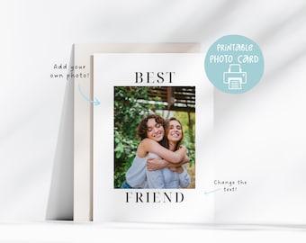 Photo Birthday Card, Printable Photo Card, 5x7, Photo Birthday Card, Customizable Printable Card, Sister Photo Card, Friend Photo Card, Mom