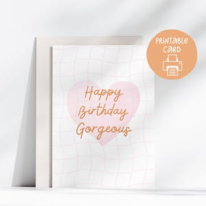 Jolie carte d'anniversaire imprimable magnifique, carte imprimable meilleur ami, carte 5 x 7 avec enveloppe imprimable, téléchargement numérique, carte ami imprimable