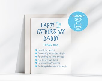First Father's Day Card: New Daddy Gift (Digital Download)