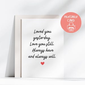 Linda tarjeta de aniversario imprimible, tarjeta de 5x7 y sobre imprimible, tarjeta de aniversario para esposa, tarjeta de aniversario para esposo, novio, novia