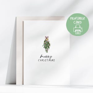 Minimale druckbare Weihnachtskarte, 5x7 Karte mit bedruckbarem Umschlag, digitaler Download, süsse Weihnachtskarte, frohe Weihnachten