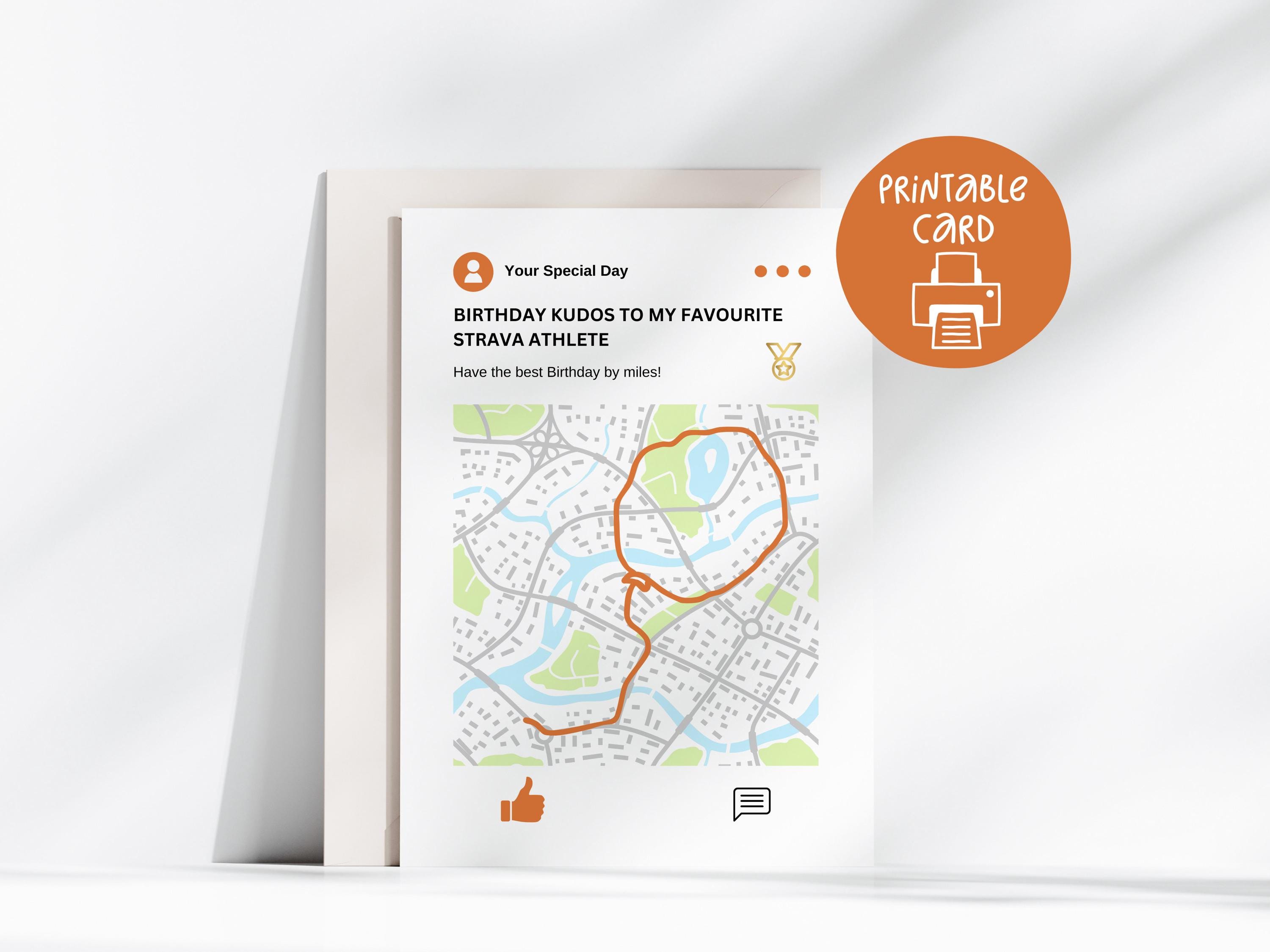 Funny Strava Birthday Card, 5x7 Card, Athlete Card, Triathlete, Cyclist ...
