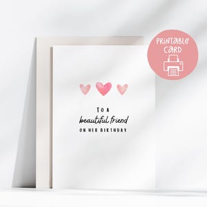 Netter Freund druckbare Geburtstagskarte, druckbare Freundkarte, 5 x 7 Karte mit druckbarem Umschlag, digitaler Download, schöner Freund-Geburtstag