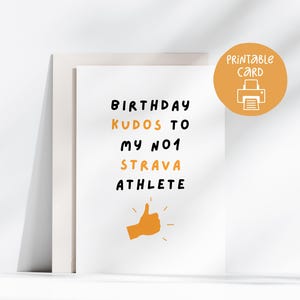 Lustige Strava Geburtstagskarte, 13x18 Karte, Athleten Karte, Triathlet, Radfahrer, Training Art, Geburtstagsmeilen, Kudos Läufer Geburtstagskarte, Sportlich