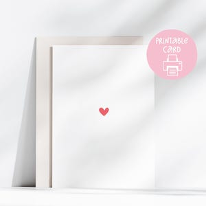 Tiny Heart Card - Red Love Heart Printable Card – Anniversary Heart Card - Valentines Card - Tiny Heart Mothers Day Card - Pretty Heart Card