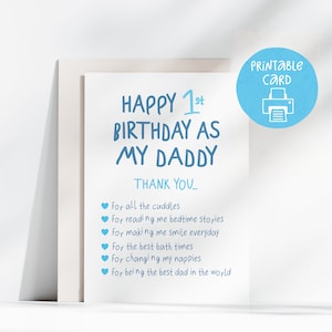 Primeiro cartão de aniversário como meu pai, cartão para impressão, cartão 5x7 com envelope para impressão, download digital, cartão de aniversário para novo papai